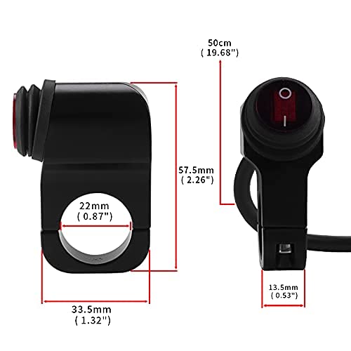 Asryd "7/8" Handlebar Button Switch Fit Headlight, Fog Light Spot Light LED On Off Switch Handlebars Waterproof For Royal Enfield Meteor 350 (Pack of 1) - Image 2