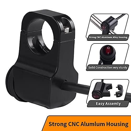Asryd "7/8" Handlebar Button Switch Fit Headlight, Fog Light Spot Light LED On Off Switch Handlebars Waterproof For Royal Enfield Meteor 350 (Pack of 1) - Image 3