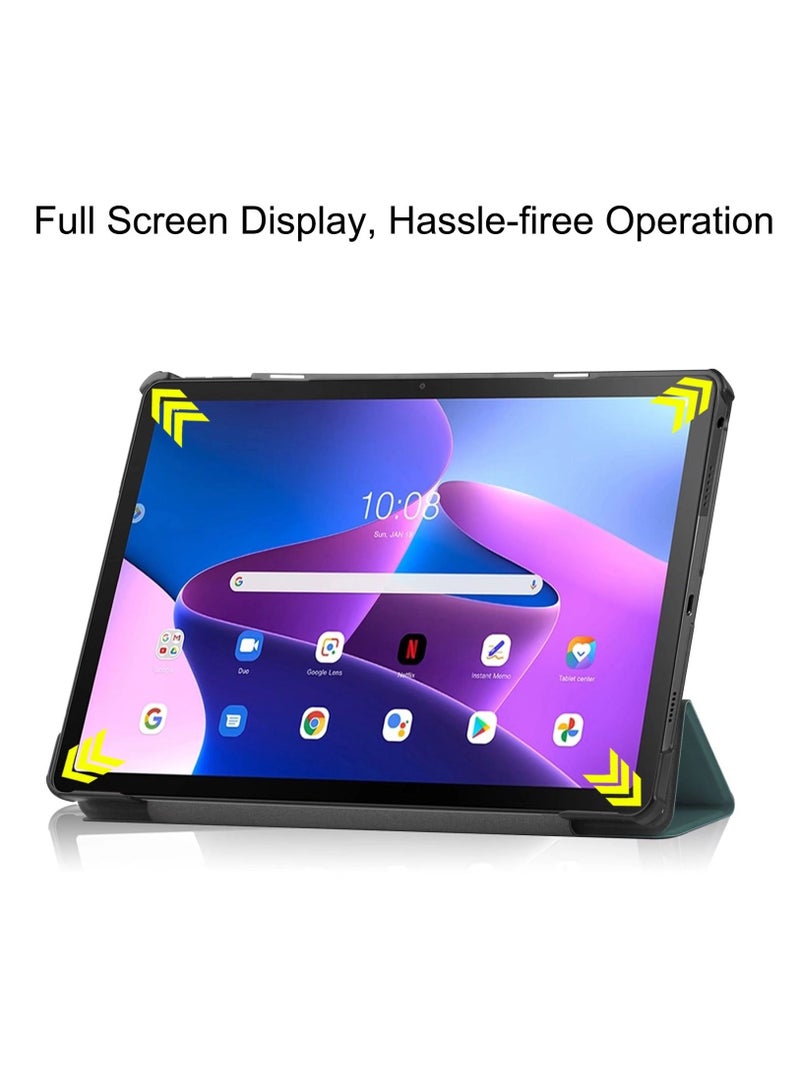 Case Compatible with Lenovo Tab M10 Plus (3rd Gen) 10.6 Inch 2022 Tablet PU Leather Slim Frosted Hard Shell Tri-fold Protective Cover - Image 3