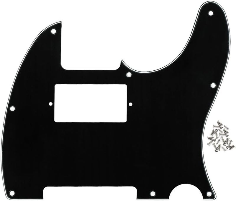 FLEOR 3Ply Black 8 Hole TL Pickguard Guitar Humbucker Pick Guard HH with Screws Fit USA/Mexican Standard TL Style Guitar Part - Image 1