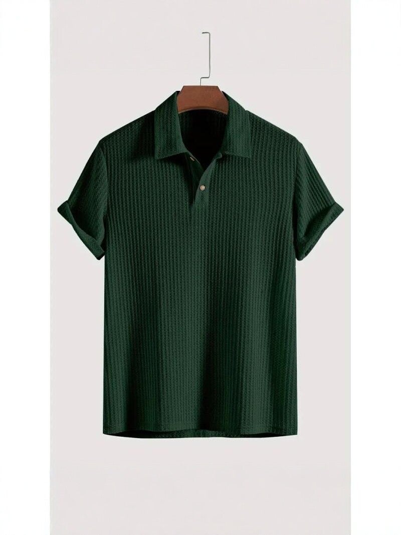 Hongyu 2026 Summer Men's Business Casual Color-Block Polo Shirt, Light Luxury Simple Short-Sleeve Men's Wear with a High-End  Feel - Image 5