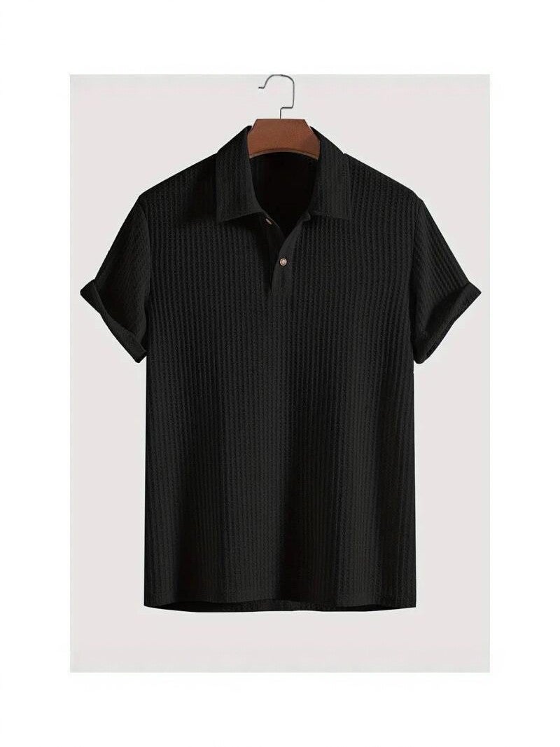 Hongyu 2026 Summer Men's Business Casual Color-Block Polo Shirt, Light Luxury Simple Short-Sleeve Men's Wear with a High-End  Feel - Image 3