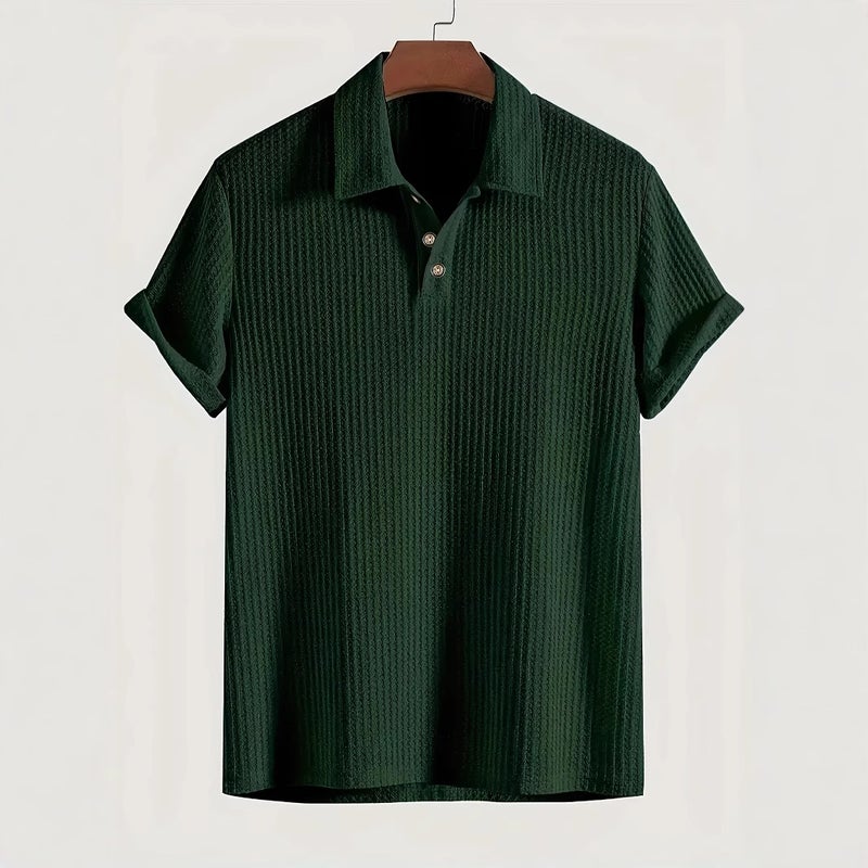 Hongyu 2026 Summer Men's Business Casual Color-Block Polo Shirt, Light Luxury Simple Short-Sleeve Men's Wear with a High-End  Feel - Image 1