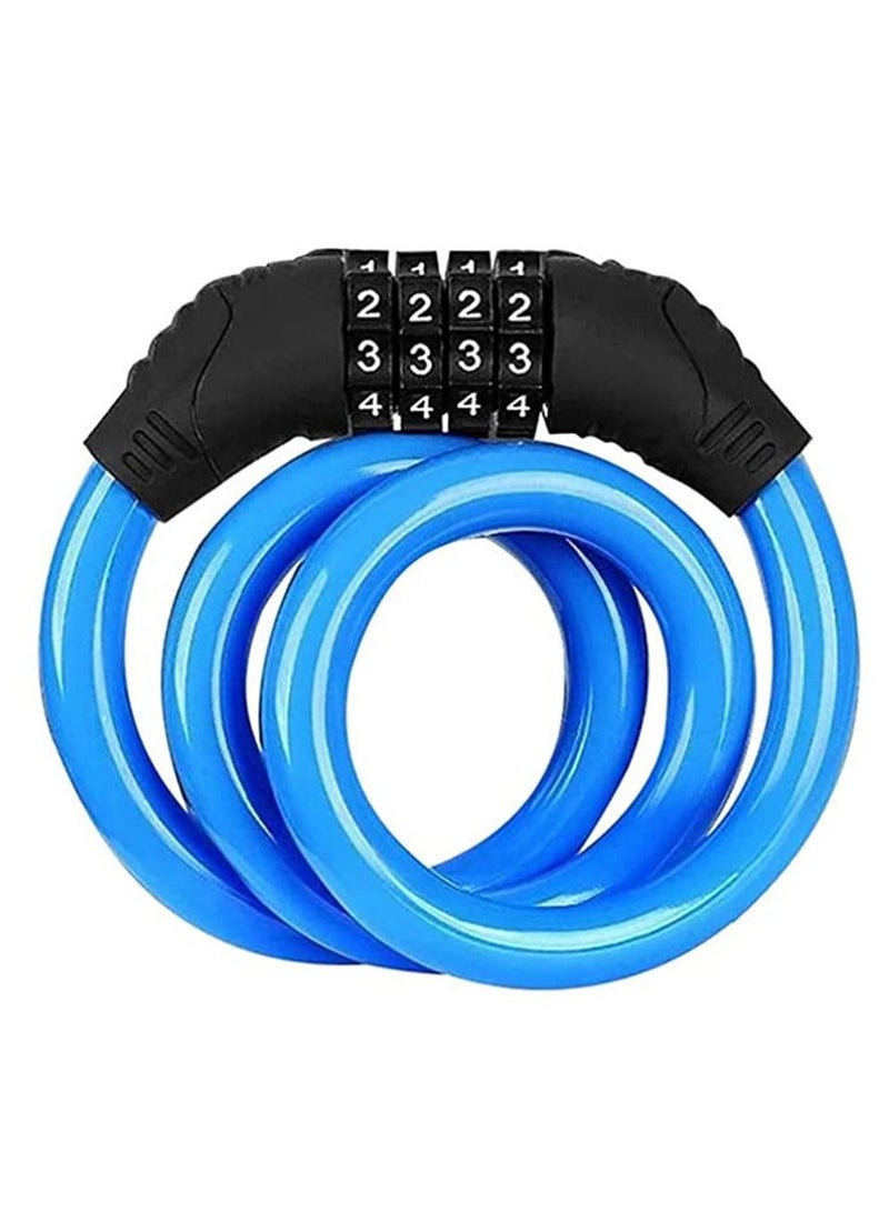 Y&D Bike Lock, Bicycle Lock with 4-Digit Code Combination Cable Security Chain for Bicycle, Mountain Bike, Scooter - Image 1