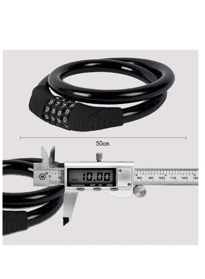 Y&D Bike Lock, Bicycle Lock with 4-Digit Code Combination Cable Security Chain for Bicycle, Mountain Bike, Scooter - Image 4