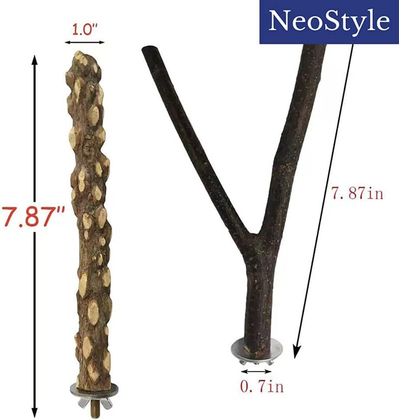 نيو ستايل نيوستايل (NeoStyle) – 5 قطع من أعشاش الخشب الطبيعي للطيور، لعبة دعم الببغاء، إكسسوارات لقفص الطيور، عصا لطحن المخالب، مناسبة للببغاءات الصغيرة، البودجيز، الكوكاتييل، الكونور، وطيور الحب. - Image 4