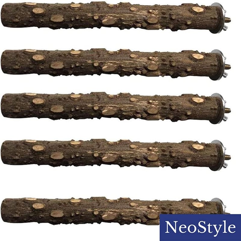 نيو ستايل نيوستايل (NeoStyle) – 5 قطع من أعشاش الخشب الطبيعي للطيور، لعبة دعم الببغاء، إكسسوارات لقفص الطيور، عصا لطحن المخالب، مناسبة للببغاءات الصغيرة، البودجيز، الكوكاتييل، الكونور، وطيور الحب. - Image 3
