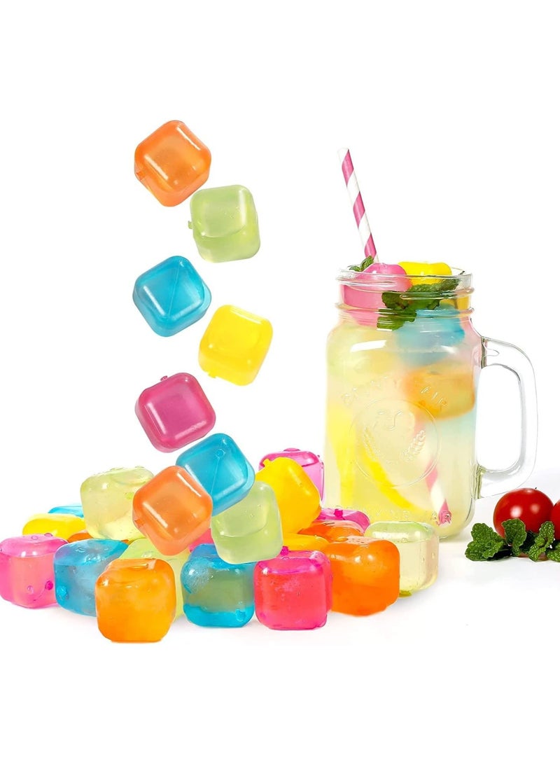 Reko 72 pcs Reusable Ice Cubes  Plastic Squares for Drinks filled pure watr - Image 1