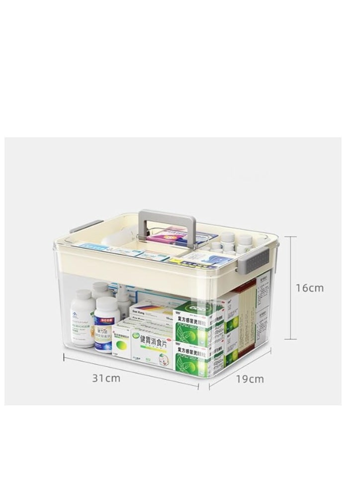 Medicine Storage Box, Pills Organizer with Compartments & Handle, First Aid Kit Storage Case 31x19x16cm, Beeds/Toys/Jewelry Storage Organiser (Medium) - pzsku/ZFA8CE10EC8E27578B98BZ/45/_/1720445856/b54103a8-988a-444b-8c84-240649c9365f