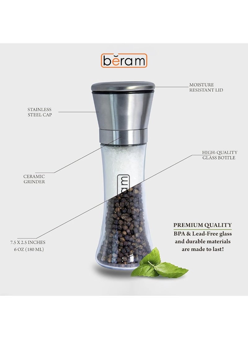 BERAM Salt and Pepper Shaker Set Stainless Steel Spice Dispenser for Kitchen Cooking Dining Table BBQ Camping Seasoning Bottles for Salt Pepper Herbs Fine Spices Easy Fill Non-Clog Shakers - Image 4