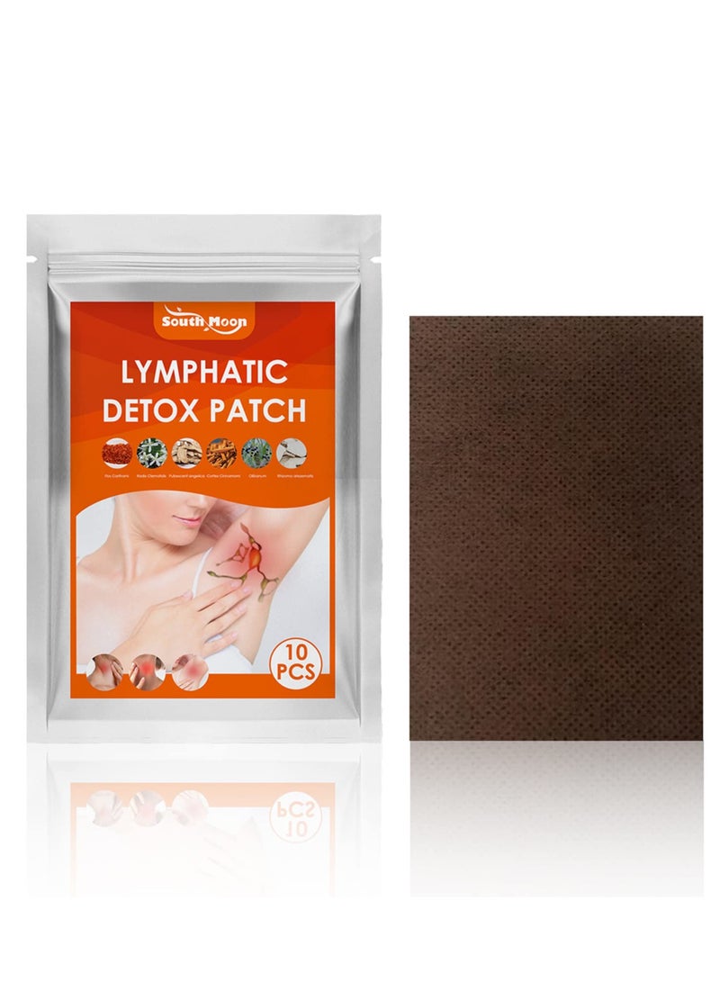 Excefore 10 Pcs Lymph Care Patch, Neck Lymph Node Patch Sticker, Promote Blood Circulation, Pain Relief for Shoulder, Neck, Waist, Back, Hand, Foot, Knee & Joint, Stomach Bloating, Hot Compress Pad - Image 1