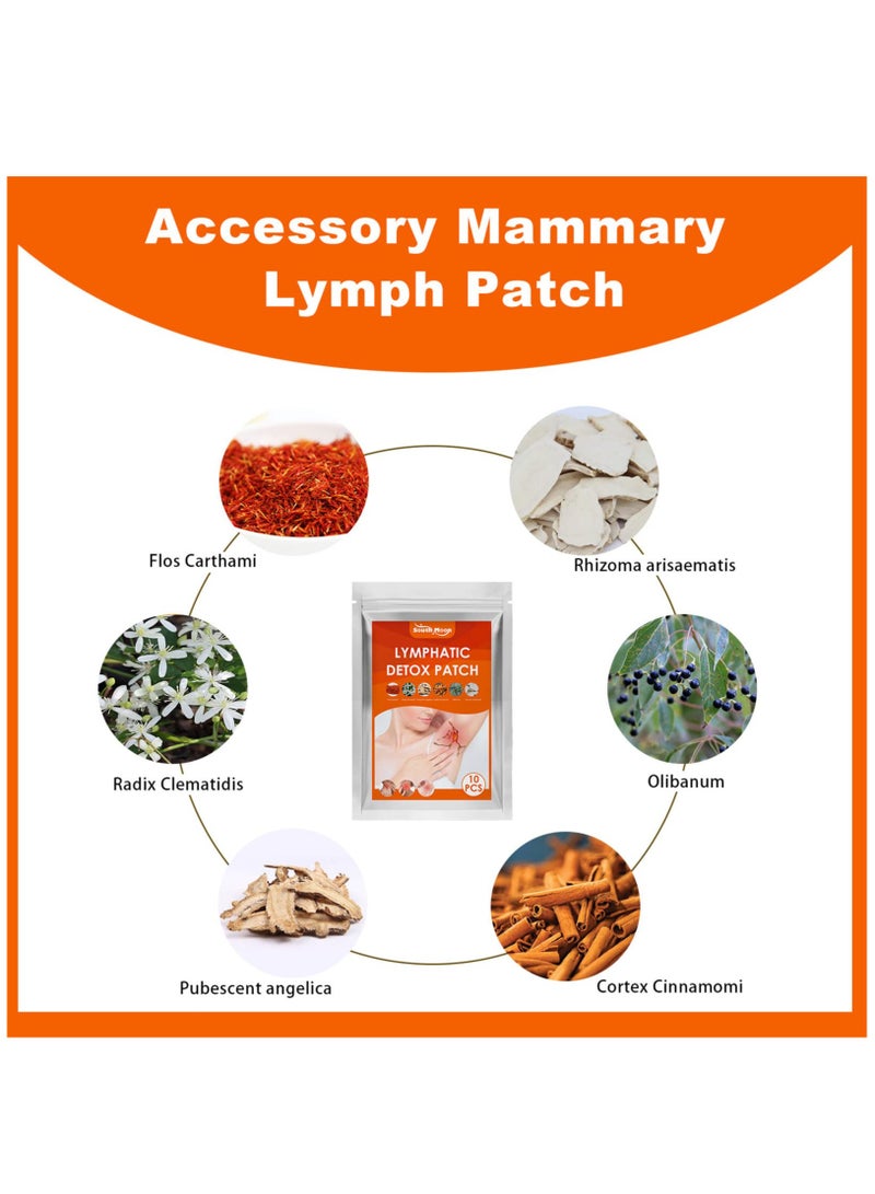 Excefore 10 Pcs Lymph Care Patch, Neck Lymph Node Patch Sticker, Promote Blood Circulation, Pain Relief for Shoulder, Neck, Waist, Back, Hand, Foot, Knee & Joint, Stomach Bloating, Hot Compress Pad - Image 2