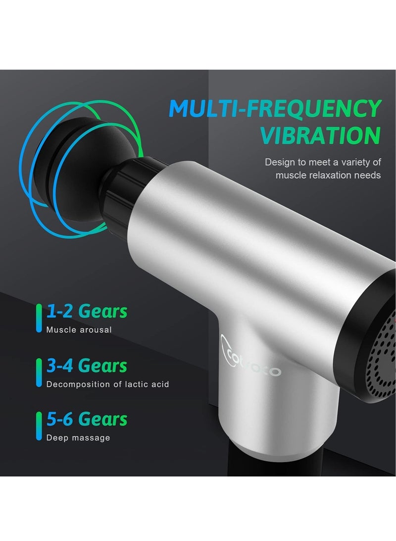 إلترازون Massage Gun Deep Tissue Percussion Back Muscle Massager for Athletes, 6 Speed Super Quiet Handheld Body Relaxation Electric Massage Gun with 4 Massage Heads - Image 3