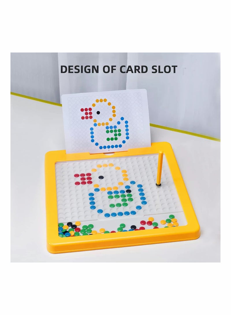 SOLARAE Large Doodle Board for Toddlers, 12.4"x12.4" Educational Drawing Toy with Pen and Beads, Perfect Travel Art Set for 3-6 Year Old Boys and Girls, Dot Art Fun! - Image 3