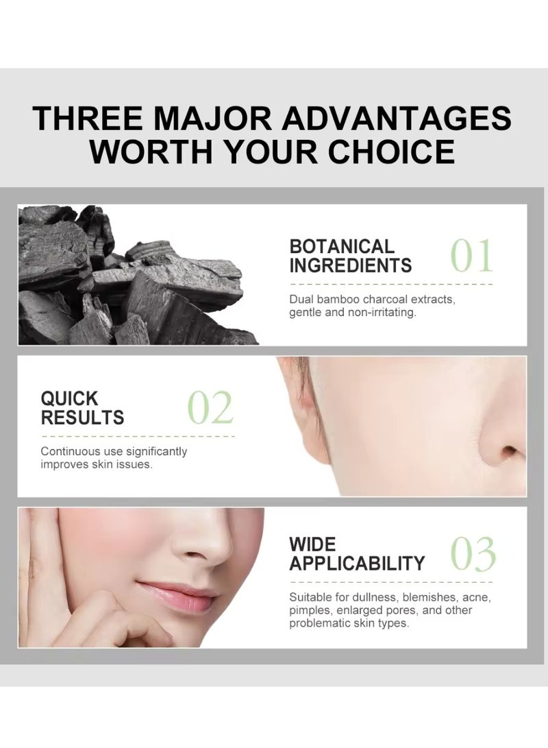 AuQuest Bamboo Charcoal Serum Bamboo Charcoal Serum Control Oil and Detoxify Reduce Acne Blackheads Brightens Skin Improve Oily Skin Issues Bamboo Charcoal Oil Serum Bamboo Charcoal Acne Face Oil 32ml - Image 4