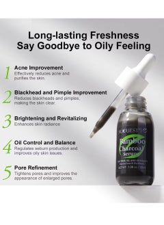 AuQuest Bamboo Charcoal Serum Bamboo Charcoal Serum Control Oil and Detoxify Reduce Acne Blackheads Brightens Skin Improve Oily Skin Issues Bamboo Charcoal Oil Serum Bamboo Charcoal Acne Face Oil 32ml  - Image 3