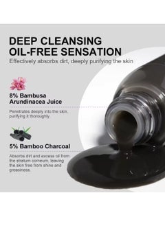 AuQuest Bamboo Charcoal Serum Bamboo Charcoal Serum Control Oil and Detoxify Reduce Acne Blackheads Brightens Skin Improve Oily Skin Issues Bamboo Charcoal Oil Serum Bamboo Charcoal Acne Face Oil 32ml  - Image 5