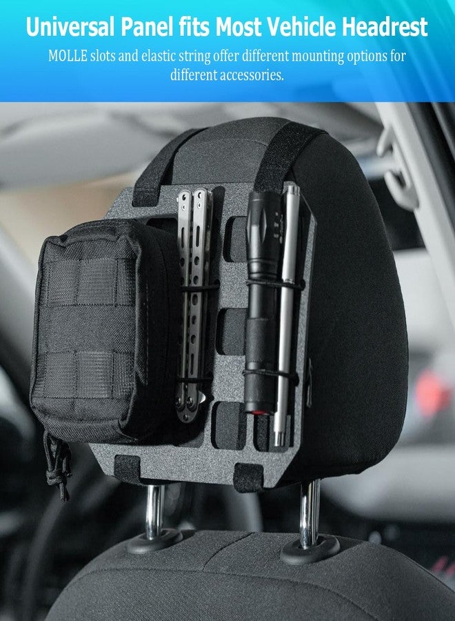 HZEL Car Headrest Organizer Rigid MOLLE Panel, Tactical Vehicle Seat Back Gear Rack EDC Pouch Tool, Modular Backpack Insert Panel for Truck Equipment Mount, Universal Automotive Accessories - Image 3