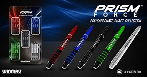 Winmau Prism Force Dart Shafts, Force Grip Zone Stems, Medium 48mm, Mixed Colors (5 Sets) - Image 2