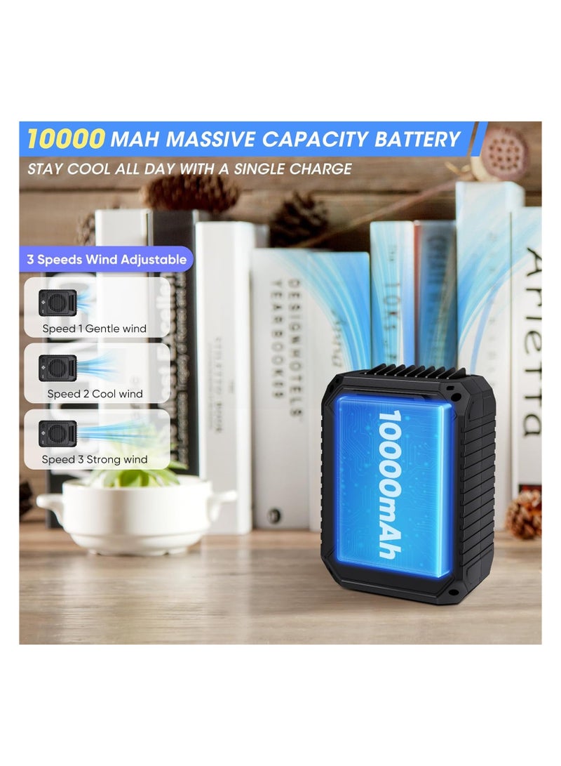 Captaintech Portable Waist Clip Fan with 10000mAh Battery, Hands-free Cooling Fan with Up to 24H Runtime, 3 Speed Settings, 6500RPM Strong Airflow, Wearable Personal Fan for Outdoor Use. - Image 3