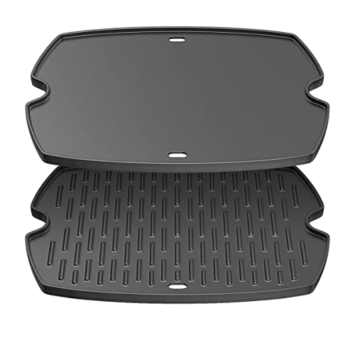 Safbbcue 7582 17" Cast Iron Cooking Griddle for Weber Q1000 Q1200 Q1400 Q100 Q120 Q140 Series GS4 Grills, Griddle Plate for Weber 50060001 50060301 386001 386002 Grill, Replaces Grate #7644#65810 - Image 1