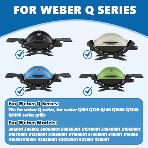 Safbbcue 7582 17" Cast Iron Cooking Griddle for Weber Q1000 Q1200 Q1400 Q100 Q120 Q140 Series GS4 Grills, Griddle Plate for Weber 50060001 50060301 386001 386002 Grill, Replaces Grate #7644#65810 - Image 2