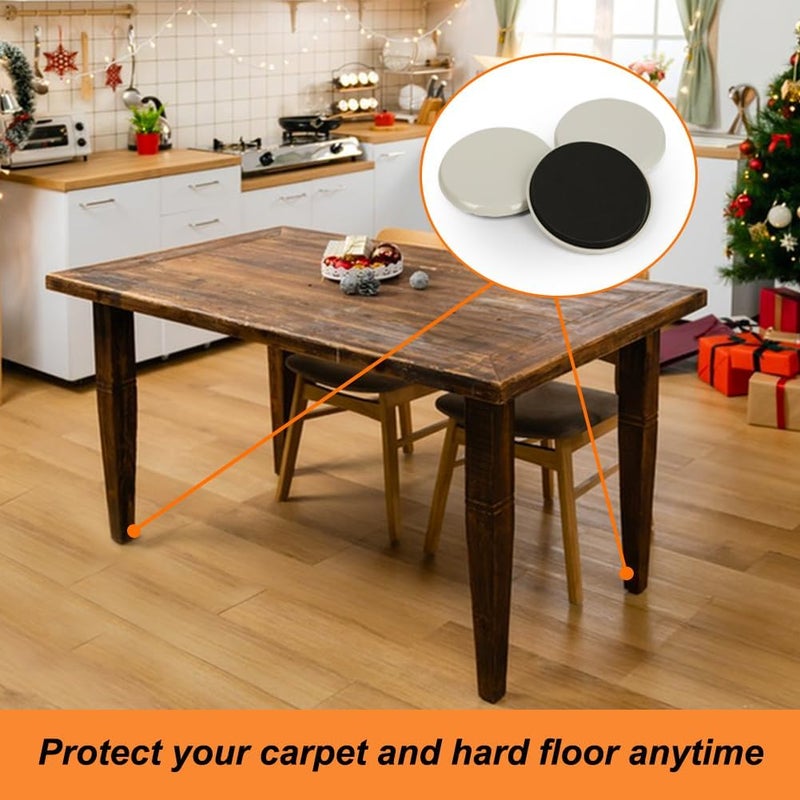 Shintop Furniture Sliders, 12pcs 3 1/2 Inch Furniture Movers Reusable Moving Pads Heavy Chair Gliders for Carpet and Hardwood Floors (Beige) - Image 5