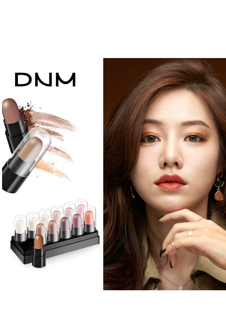 DNM - 12 Colors Glitter Gradient Eyeshadow 03 Pencil Set Long Lasting Shimmer Waterproof Non-Smudge Eyeshadow Pencil Set DNM Set - Image 1