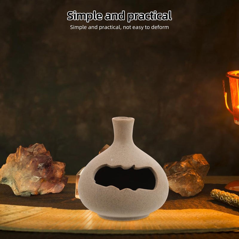 Handmade Ceramic Incense Holder Bowl with Terracotta Tray for Smudge Sticks Home Fragrance Decor - Image 5