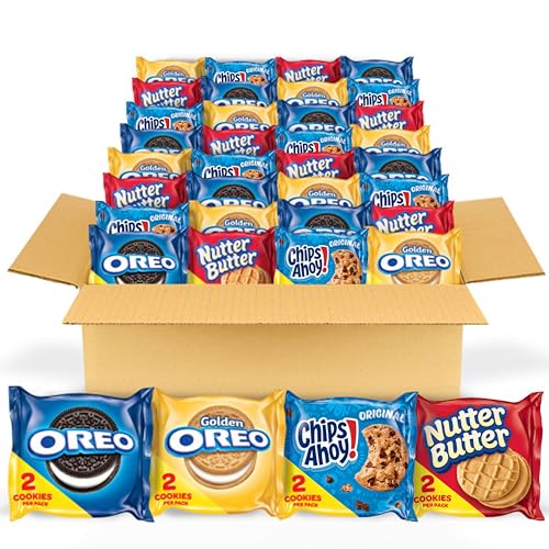 Nabisco OREO Original, OREO Golden, CHIPS AHOY! & Nutter Butter Cookie Snacks Variety Pack, Christmas Cookies Stocking Stuffers, 56 Snack Packs (2 Cookies Per Pack) - Image 1