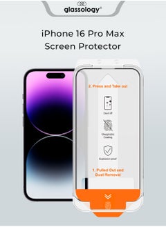 glassology Glassology Tempered Glass Screen Protector with Installer Kit for Apple iPhone 16 Pro Max: Bubble-Free, Easy Installation, High Durability, Ultra-Clear Transparency  - Image 1