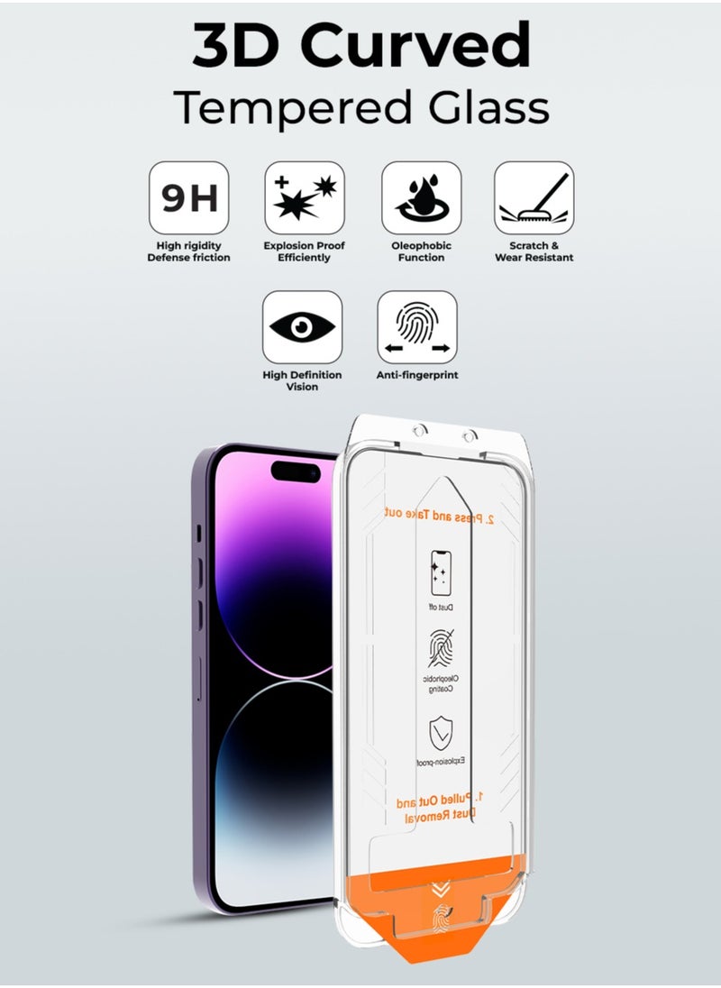 glassology Glassology Tempered Glass Screen Protector with Installer Kit for Apple iPhone 16 Pro Max: Bubble-Free, Easy Installation, High Durability, Ultra-Clear Transparency  - Image 2