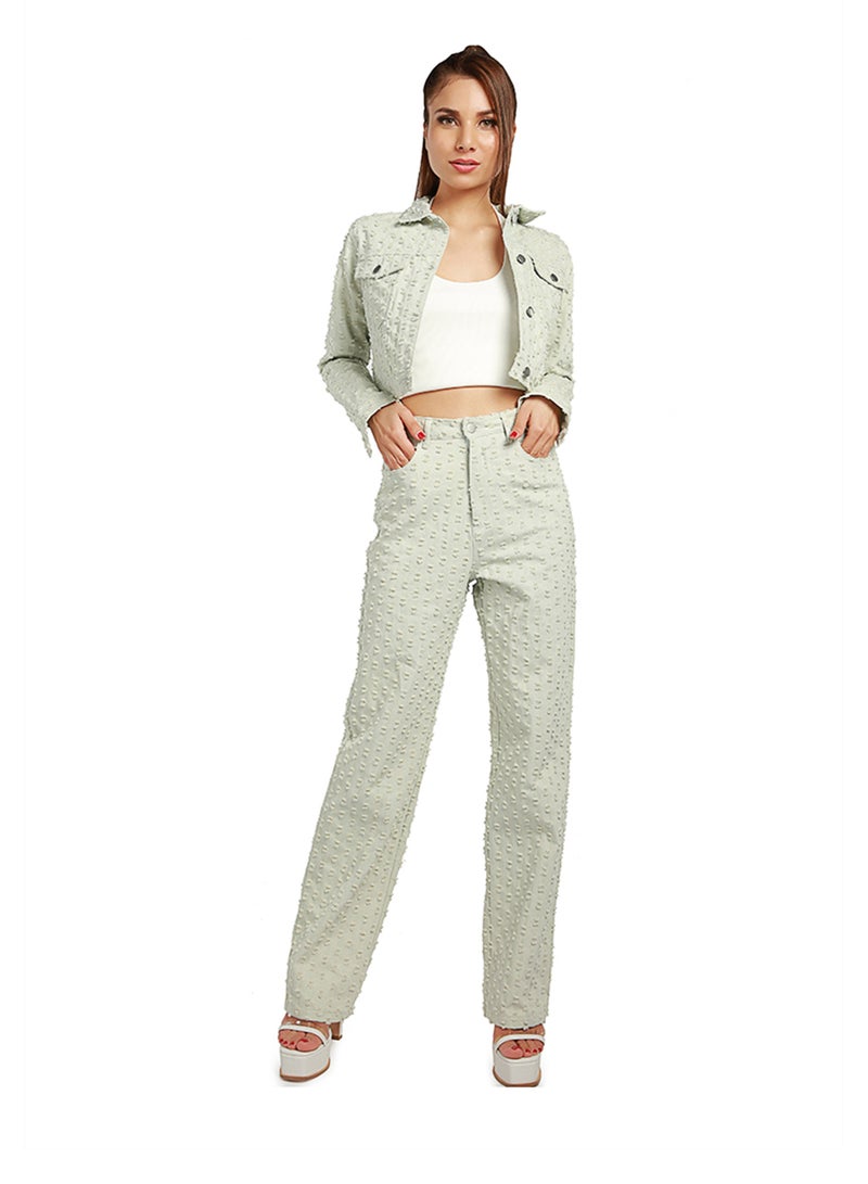 لندن راج جاكيت قصير من قماش دوبي سادة - Image 3