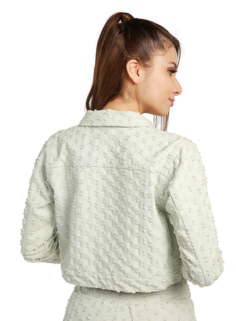 لندن راج جاكيت قصير من قماش دوبي سادة - Image 2