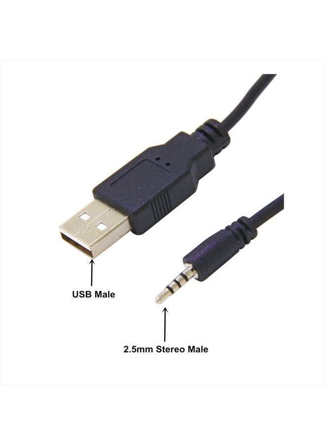 Ancable - USB to 2.5mm Male, Headphone Charger Cable for JBL Synchros E30 E40BT E45BT E50BT EB40 S400BT S400 S500 S700 J56BT Wireless Headphones Replacement Charging Cable - Image 1