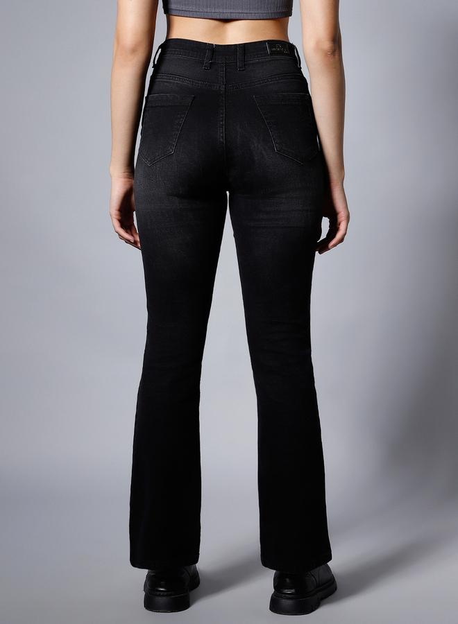 هاي ستار جينز مطاطي بخصر عالي وقصة بوت كت - Image 5