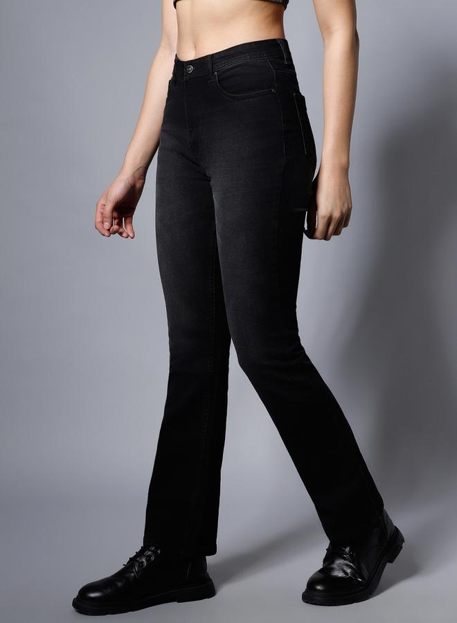 هاي ستار جينز مطاطي بخصر عالي وقصة بوت كت - Image 4