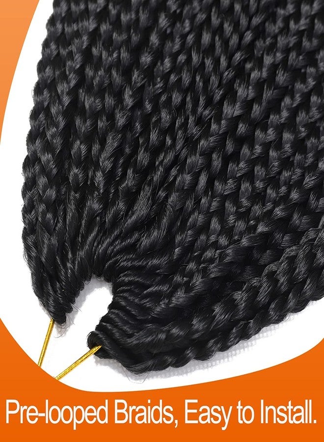 Chicmoi Box Braid Crochet Hair 24 Inch Crochet Braids 144 Strands Crochet Box Braids Pre Looped Crochet Hair Extension for Black Women Knotless Black Color Chicmoi (1B, 24 inch box braids 6 pack) - Image 3