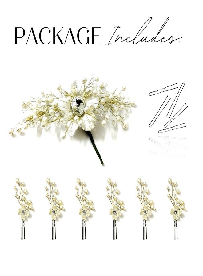 Ansh Attractive Artificial Metal Hair Pins | Floral with Big Stone & Pearls Clips/Juda Pins | Hair Accessories for Women & Girls (Combo Pack of 2371 & 2372) - Image 5