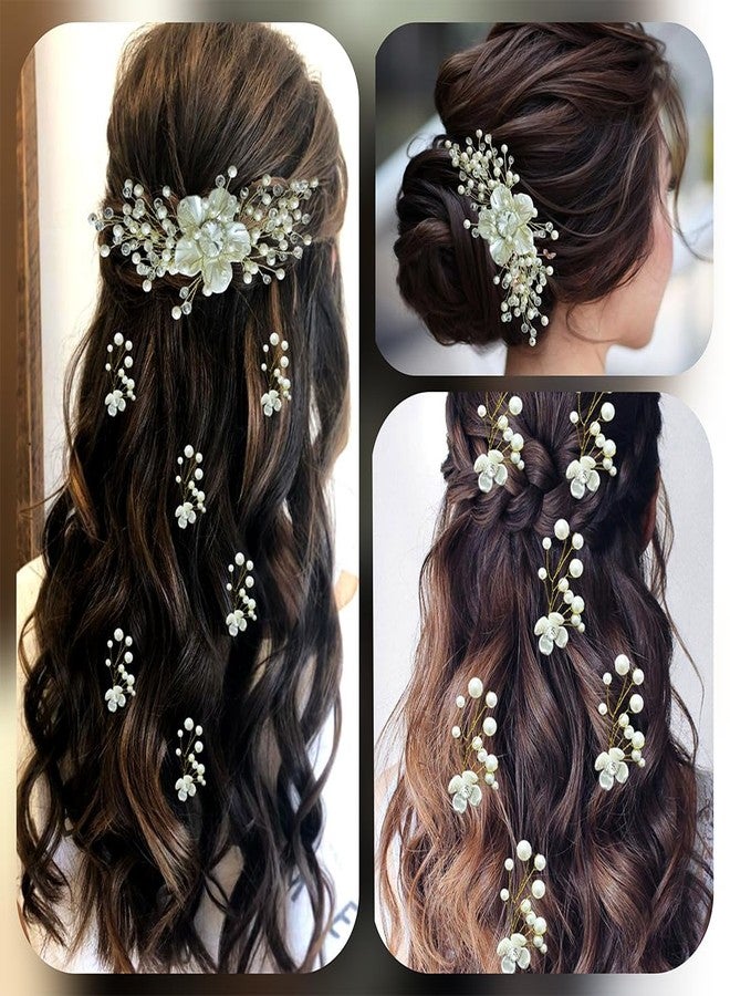 Ansh Attractive Artificial Metal Hair Pins | Floral with Big Stone & Pearls Clips/Juda Pins | Hair Accessories for Women & Girls (Combo Pack of 2371 & 2372) - Image 4