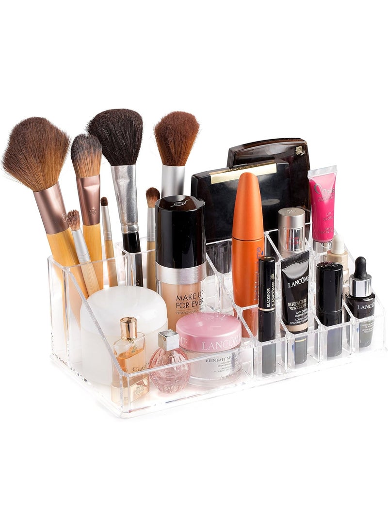 Clear Cosmetic Storage Organizer - Easily Organize Your Cosmetics, Jewelry and Hair Accessories. Looks Elegant Sitting on Your Vanity, Bathroom Counter or Dresser. Clear Design for Easy Visibility. - Image 4