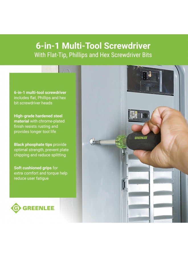 Greenlee أداة متعددة الاستخدامات 6 في 1 من جرينلي 0153-42C مع رأس مسطح، ورأس فيليبس، ورؤوس سداسية - Image 3