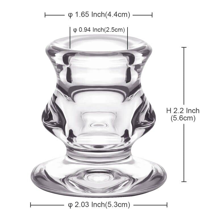 DEYBBY Clear Glass Candlestick Holders, Set of 2 Taper Candle Holders for Wedding, Decoration and Dinning - Image 3