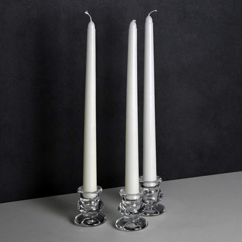 DEYBBY Clear Glass Candlestick Holders, Set of 2 Taper Candle Holders for Wedding, Decoration and Dinning - Image 5