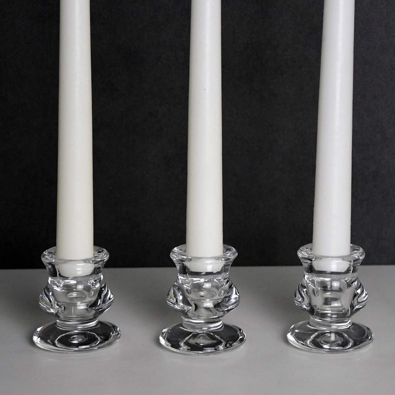 DEYBBY Clear Glass Candlestick Holders, Set of 2 Taper Candle Holders for Wedding, Decoration and Dinning - Image 4