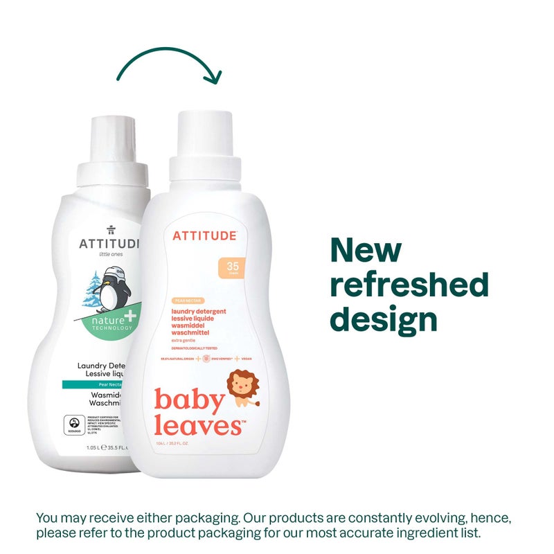 ATTITUDE Baby Laundry Detergent, EWG Verified, Plant and Mineral-Based Formula, HE Compatible, Vegan Household Products, Pear Nectar, 35 Loads, 35.5 Fl Oz - Image 2