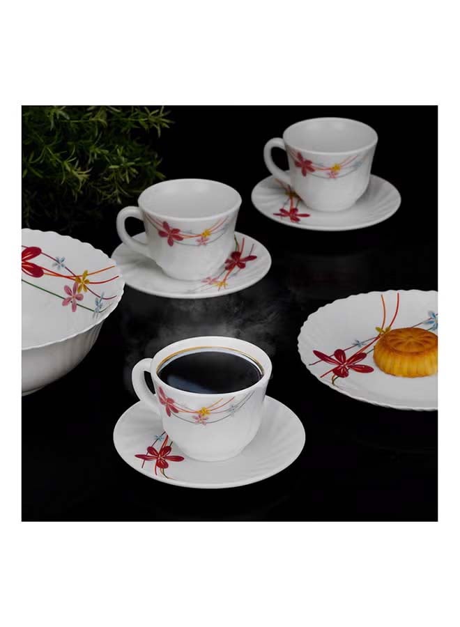 Royalford 50 Piece Opalware Dinner Set Assorted Design Light Weight Service For 6 White 10.33kg - Image 2