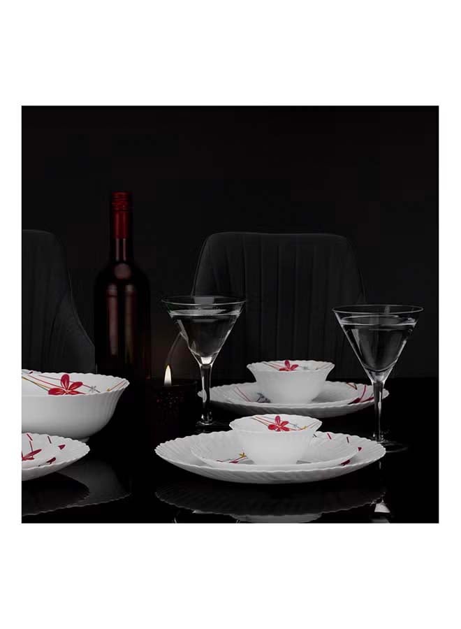 Royalford 50 Piece Opalware Dinner Set Assorted Design Light Weight Service For 6 White 10.33kg - Image 4