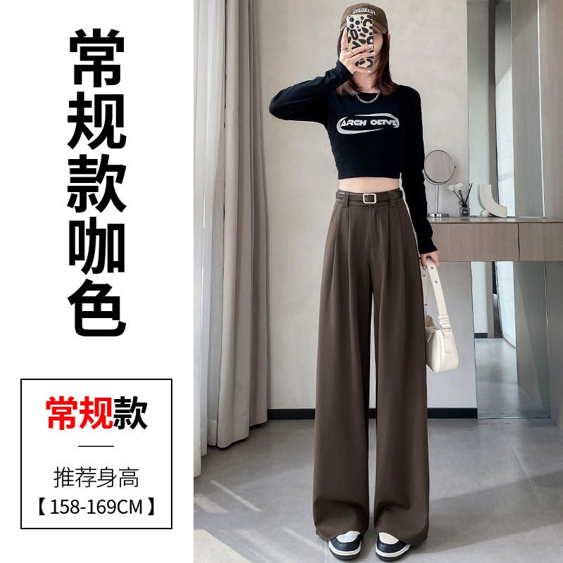 Ancora Red High-End Suit Wide-Leg Pants Women'S Autumn New High Waist Dummy Casual Straight Pants For Small Men - Image 1
