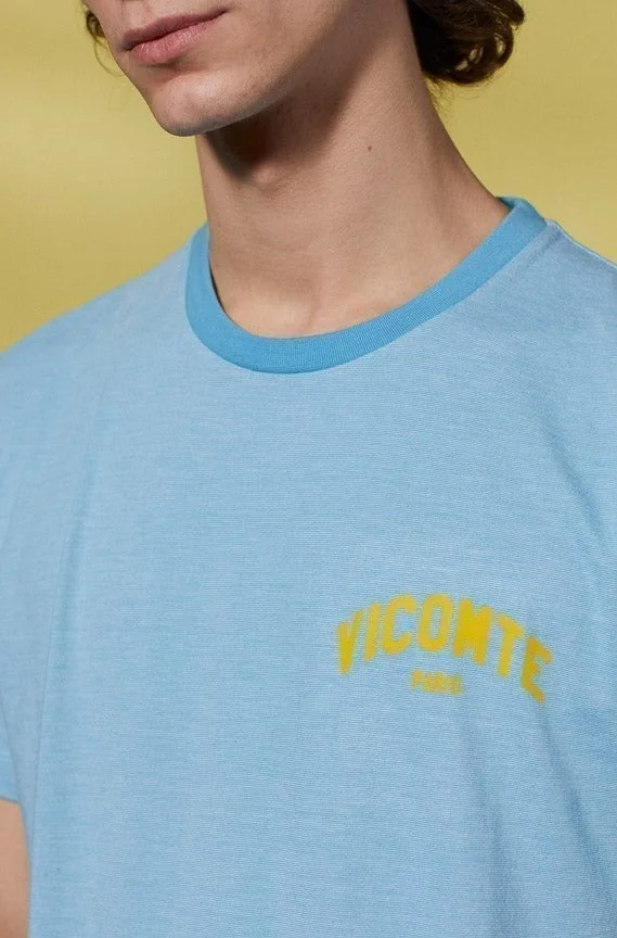 Vicomte A. Tay Sky Blue T-Shirt 100% Cotton